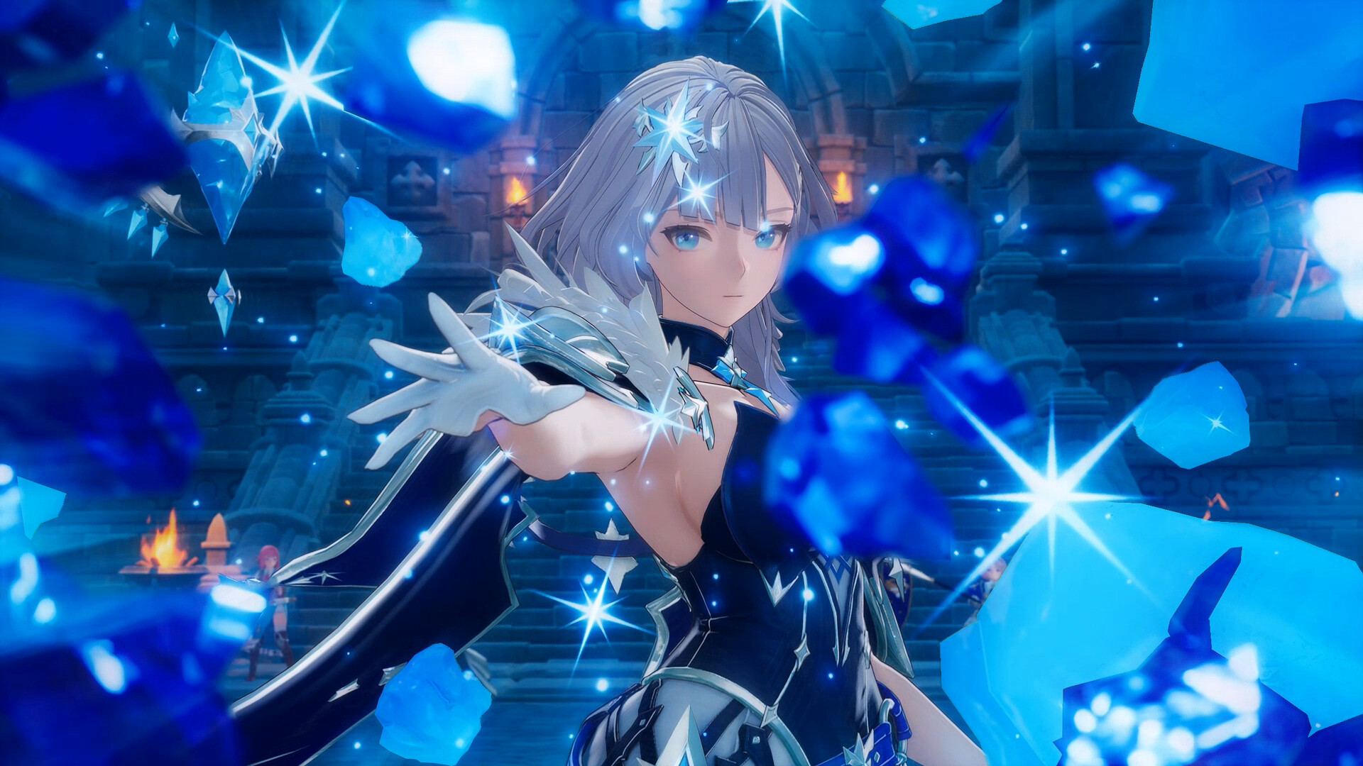 A DragonSword Awakening hero using an ice ability