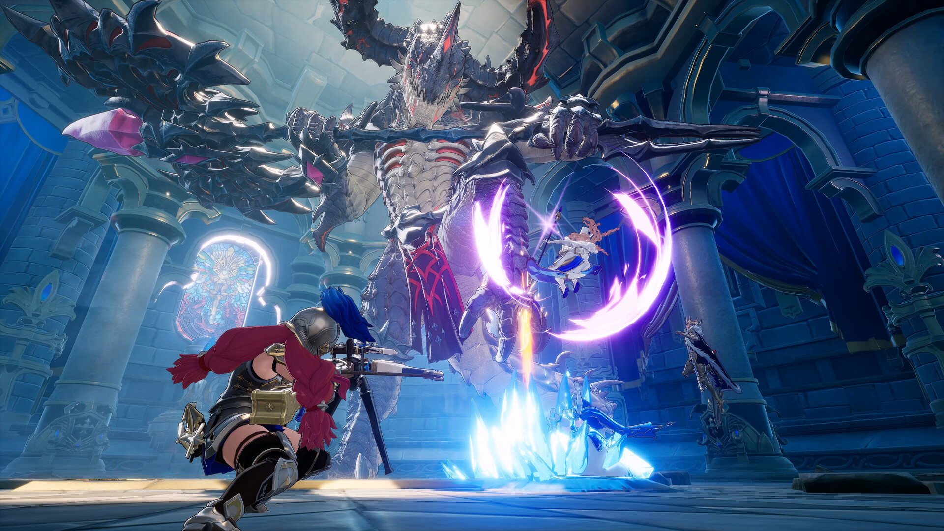 DragonSword Awakening heroes fighting a cathedral boss