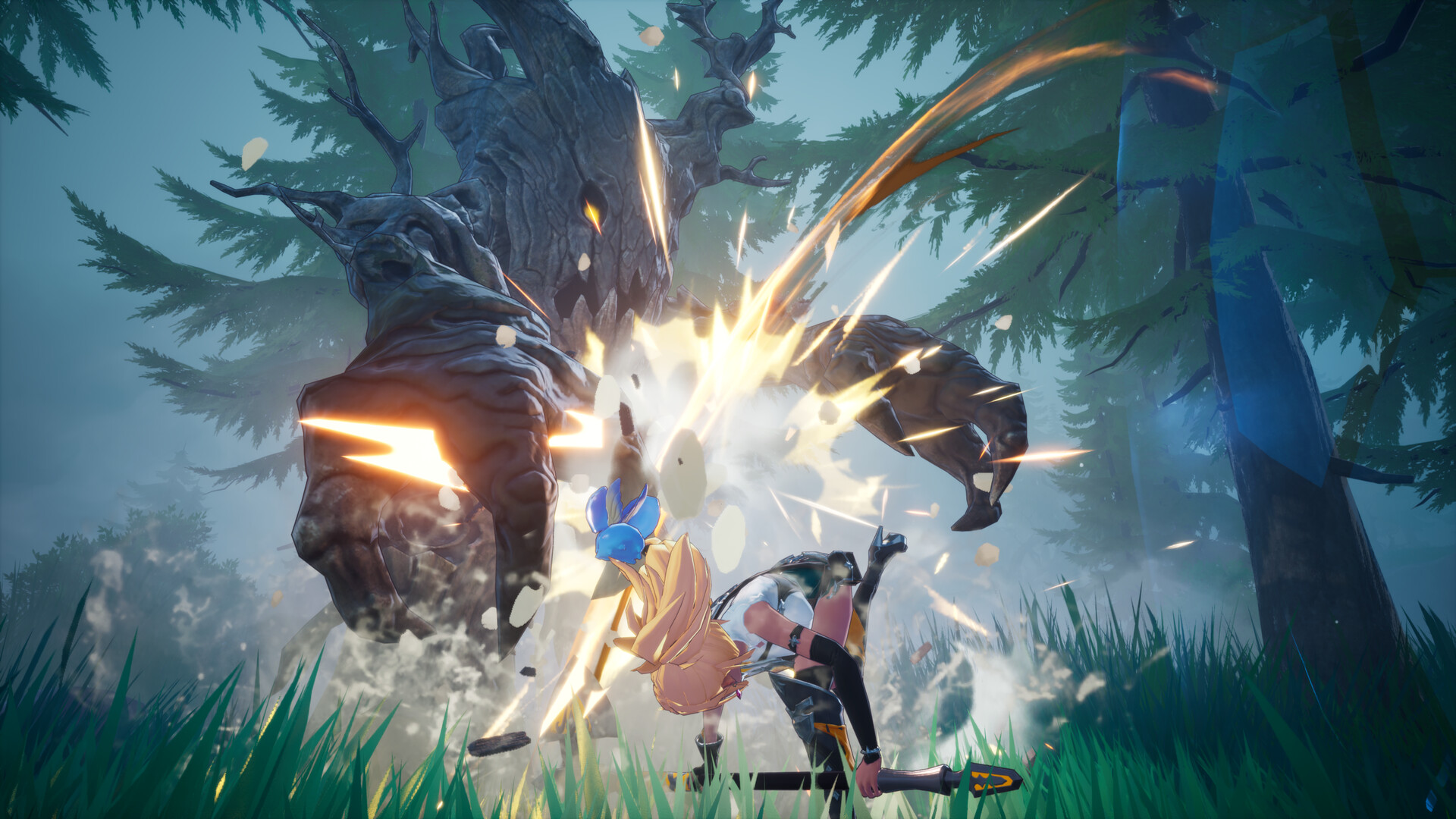 Fast action combat in a forest